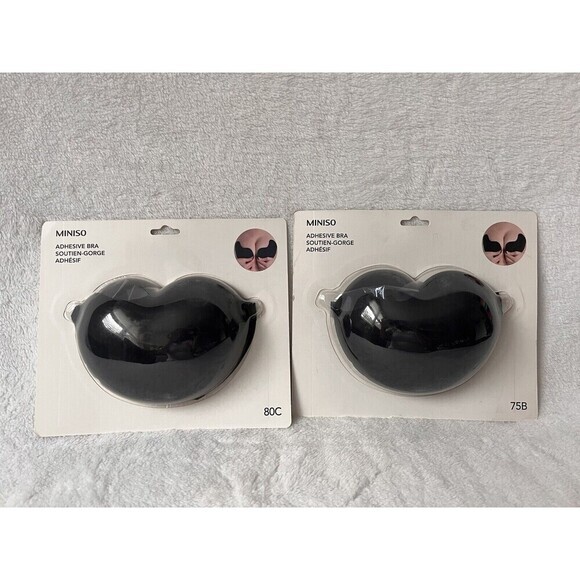Miniso Backless Invisible Bra  Mango Shape Adhesive‎ Black 34B - Picture 3 of 7